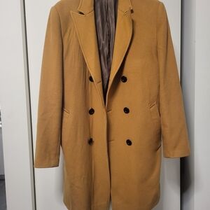 Men's Tan Double-Breasted Coat